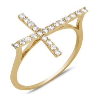 Diamond Designer Sideways Cross Ring (0.35ct)